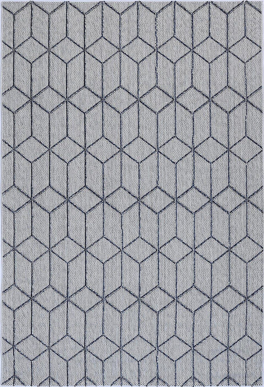 Vanuatu Greenslade Charcoal Geometric Flatweave Rug