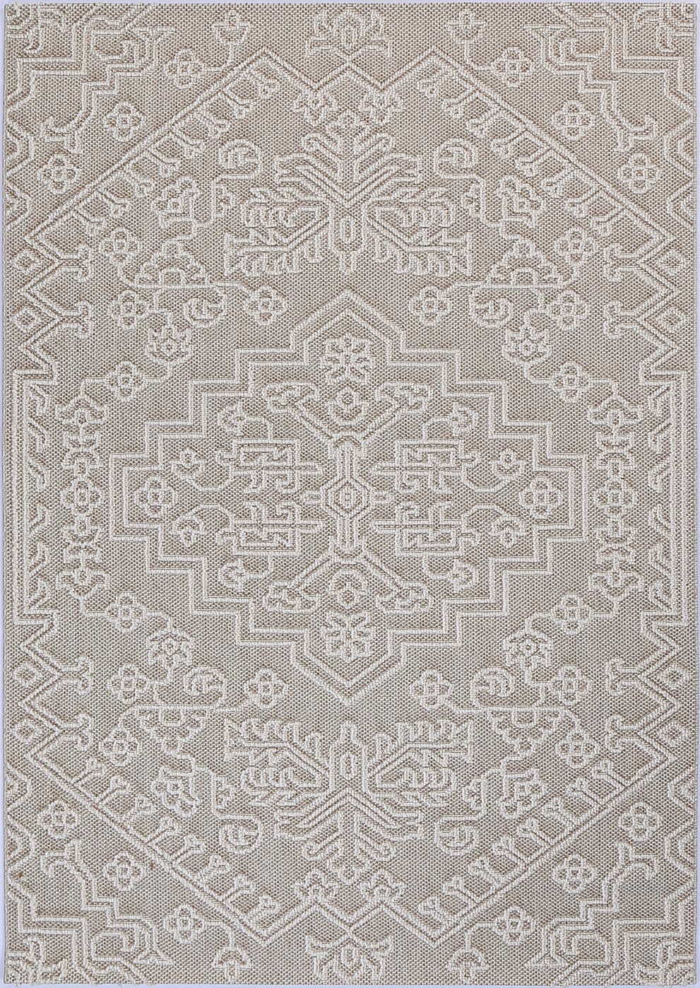 Vanuatu Waita Beige Tribal Flatweave Rug