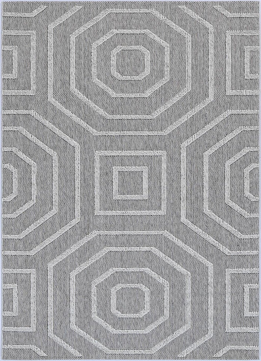 Vanuatu Devesi Grey Geometric Flatweave Rug