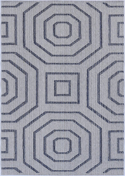 Vanuatu Hale Charcoal Geometric Flatweave Rug