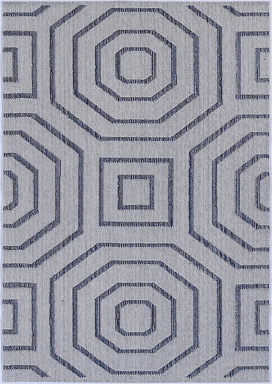 Vanuatu Hale Charcoal Geometric Flatweave Rug