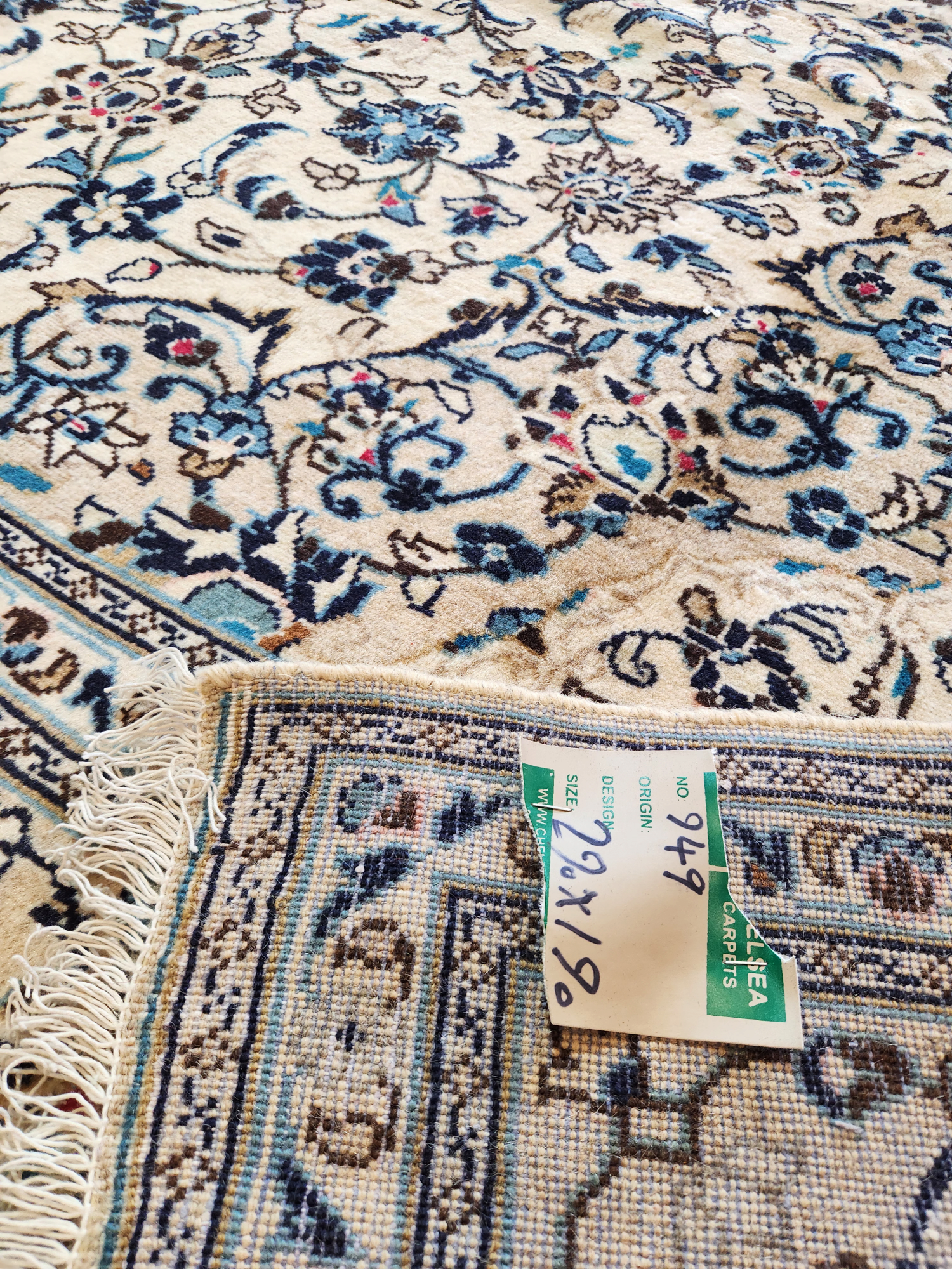Kashan Persian Rug lamb's wool 290x190cm